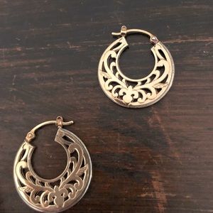 NEVER WORN-Sterling silver/14 ct gold earrings